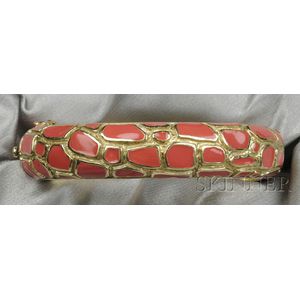 cartier enamel 18kt bracelet gold