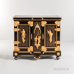 Louis XIV-style Ormolu-mounted Boullework Lacquered Cabinet Louis XIV-style...
