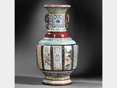 Sold for: $24,723,000 - Monumental Fencai Flower and Landscape Vase