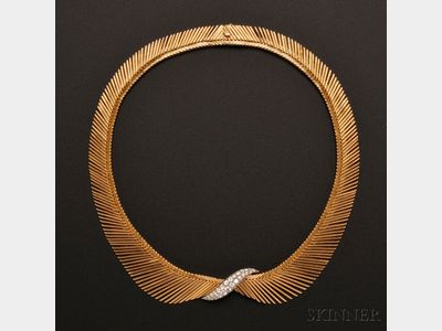 Sold for: $43,200 - 18kt Gold and Diamond "Angel Hair" Necklace, Van Cleef & Arpels