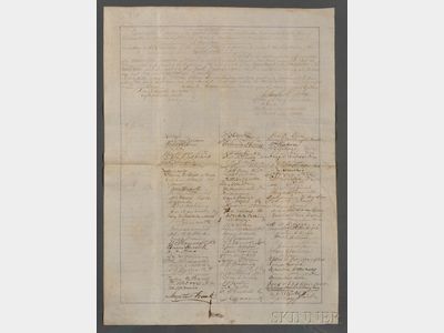 Sold for: $225,150 - (Constitutional Amendment and Slavery),Historically Important Petition Proposing th e XIII Amendment Abolishing Slavery