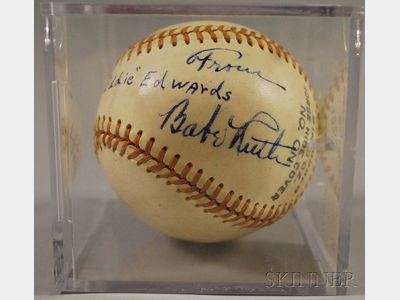 Sold for: $5,036 - Babe Ruth Autographed Baseball