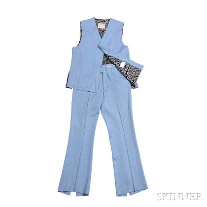 Carl Smith Light Blue Nudie Suit Vest and Pants