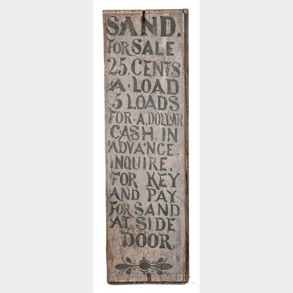 Painted "SAND FOR SALE" Trade Sign