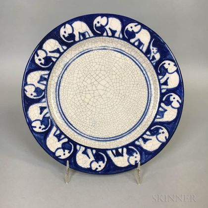 Dedham Pottery Elephant Bread Plate