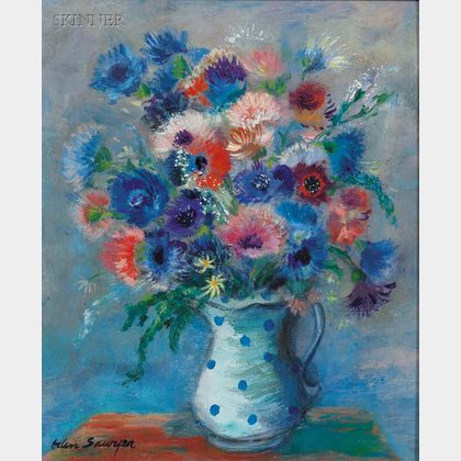 Lot of Two Floral Still Lifes: Helen Alton Farnsworth Sawyer (American, 1900-1999),Bouquet of Flowers