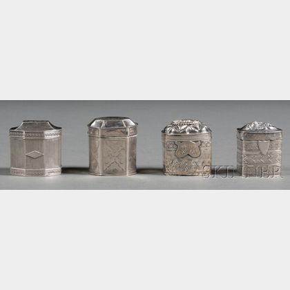Four Dutch Silver Snuff Boxes