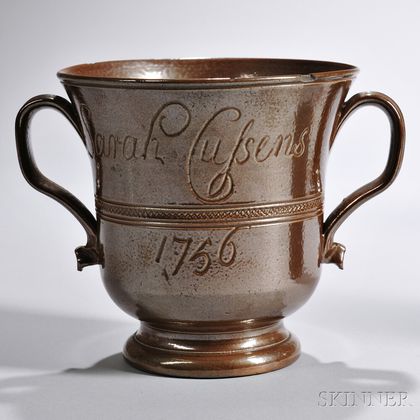 Nottinghamshire Brown Salt-glazed Stoneware Loving Cup