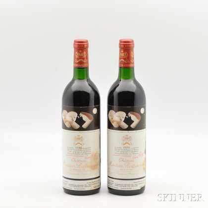 Chateau Mouton Rothschild 1986, 2 bottles 