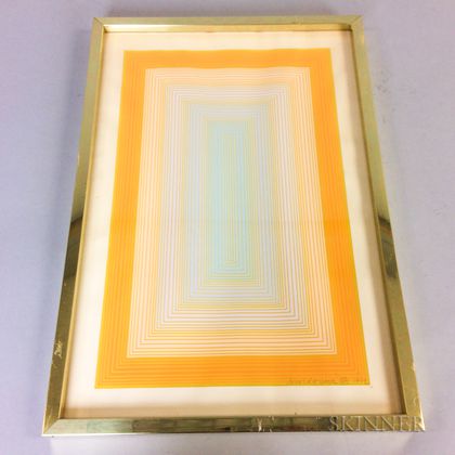 Framed Richard Anuszkiewicz (New Jersey, b. 1930) Geometric Print