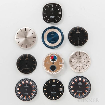 Ten Omega Wristwatch Dials