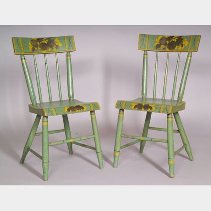 Pair of Paint-decorated Side Chairs
