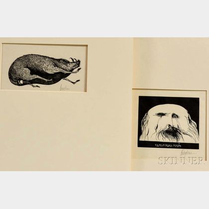 Leonard Baskin (American, 1922-2000) Two Prints: Portrait
