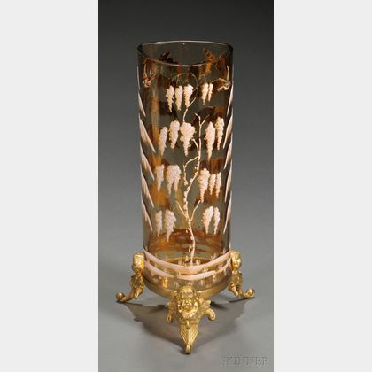 Enameled Glass Vase