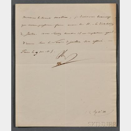 Napoleon I (1769-1821) Letter Signed, 9 June 1815.