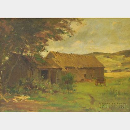 Frederic Porter Vinton (American, 1846-1911) Barn and Fields.