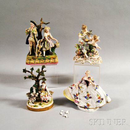 Four German Porcelain Figures