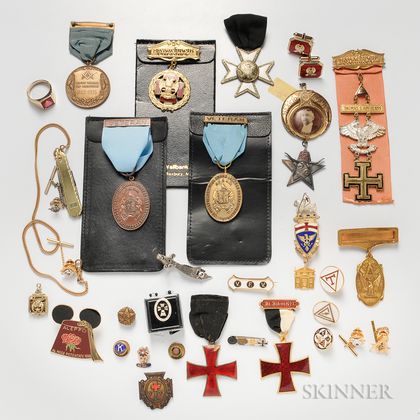 Group of Fraternal Medals and Related Items