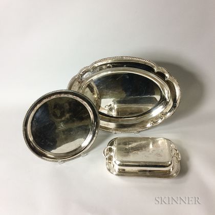 Three Pieces of Silver-plated Tableware