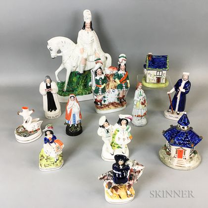 Twelve Staffordshire Ceramic Figures