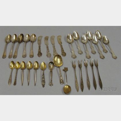 Approximately Thirty Mostly Sterling and Coin Silver Flatware Items