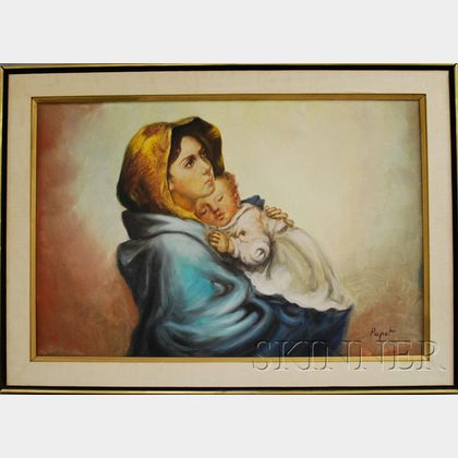 Continental School, 20th Century Mother Holding a Sleeping Child.