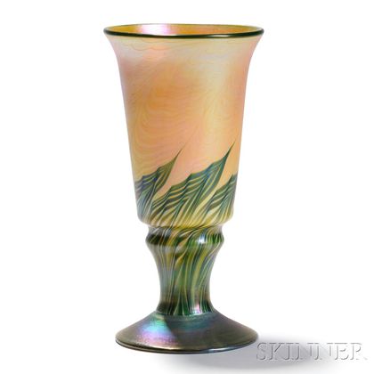 Lundberg Studios Chalice-form Art Glass Vase