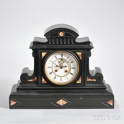 Belgian Slate Half-hour Striking Mantel Clock
