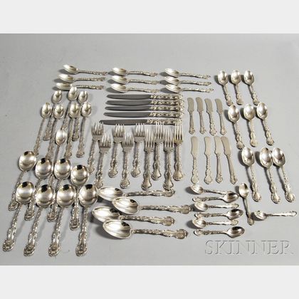 Sixty-eight Pieces of Monogrammed Gorham Sterling Silver Flatware