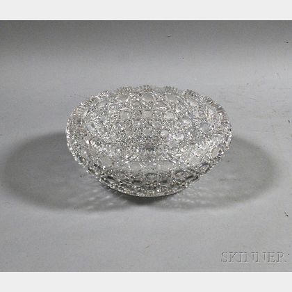 Colorless Cut Glass Fruit Bowl