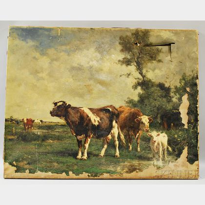 Marie Dieterle (French, 1856-1935) Cows at Pasture.