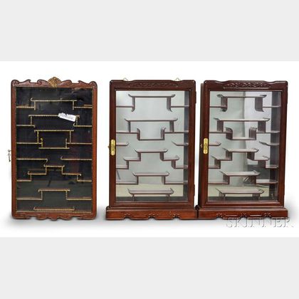 Five Asian-style Hardwood Wall Cabinets