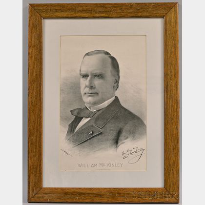 Framed Bufford Sons Engraving Co. Print of William McKinley