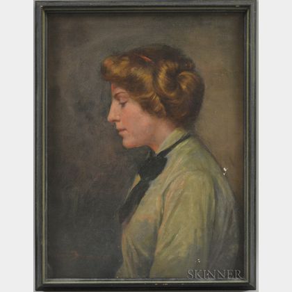 Jennie Augusta Brownscombe (American, 1850-1936) Portrait of Ethel Whitmore Harway (1886-1973)