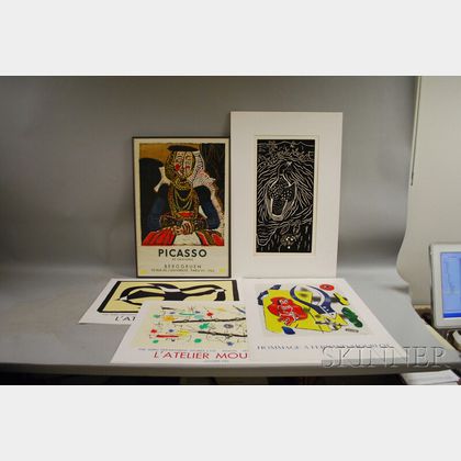 Continental School, 20th Century Five Works on Paper: After Picasso, Leger, Braque, and Miro