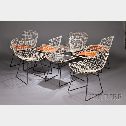 Eight Harry Bertoia Wire Chairs