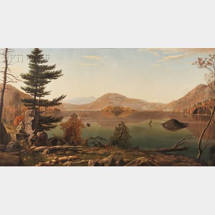 Levi Wells Prentice (American, 1851-1935) Adirondacks, Lake Lila, New York