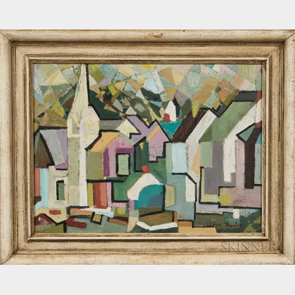 Lionel Byalin (American, 1906-1972) Cubist Town View