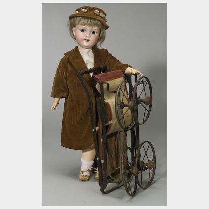 Armand Marseille Bisque Head Doll in Carriage