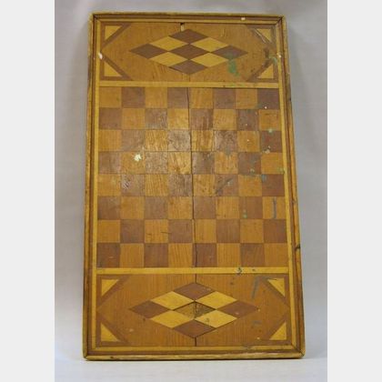 Wooden Marquetry Game Board. 
