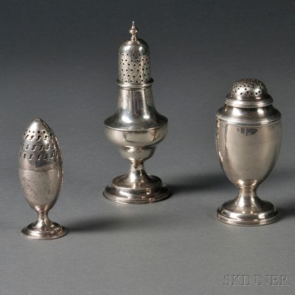 Three Georgian Silver Casters