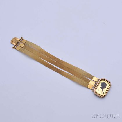 Victorian 18kt Gold Hair Bracelet