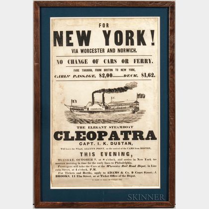 Sixteen Railroad Framed Ephemera Pieces, Including Broadsides, Tickets, and Placards.