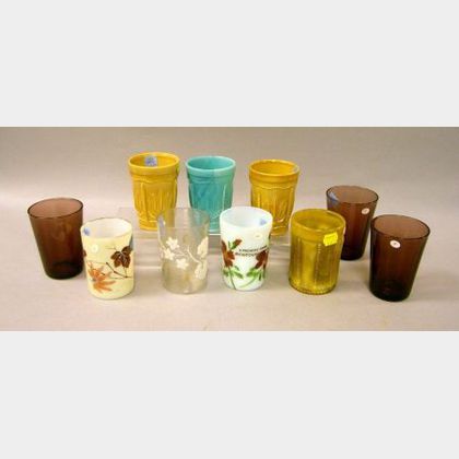 Ten Assorted Victorian Art Glass Tumblers