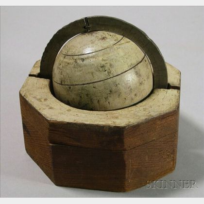 Primitive 3-inch Painted Celestial Globe