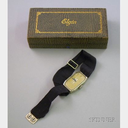 14kt White Gold Elgin 17-jewel Wristwatch
