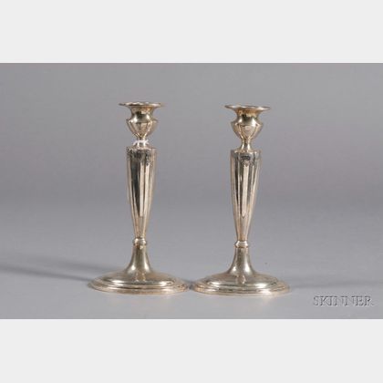 Pair of Gorham Sterling Weighted Candlesticks