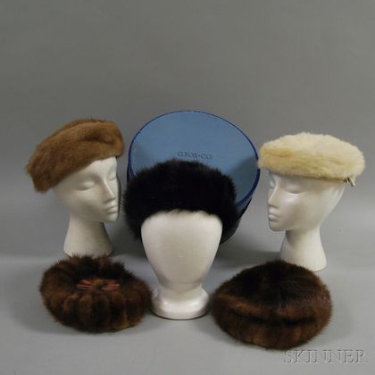 Five Lady's Fur Hats