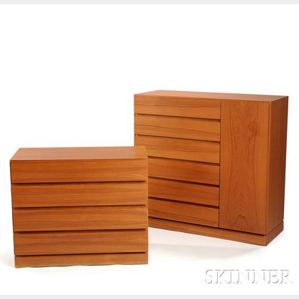 Two Arne Wahl Iversen Danish Modern Dressers 