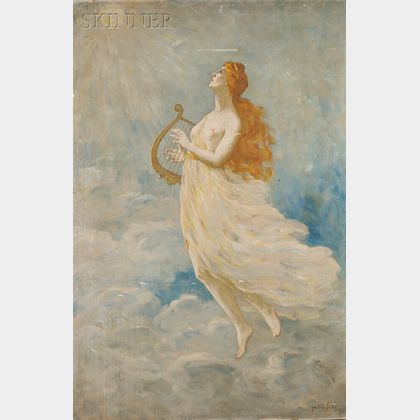 Horatio Walker (Canadian, 1858-1938) Muse with Harp